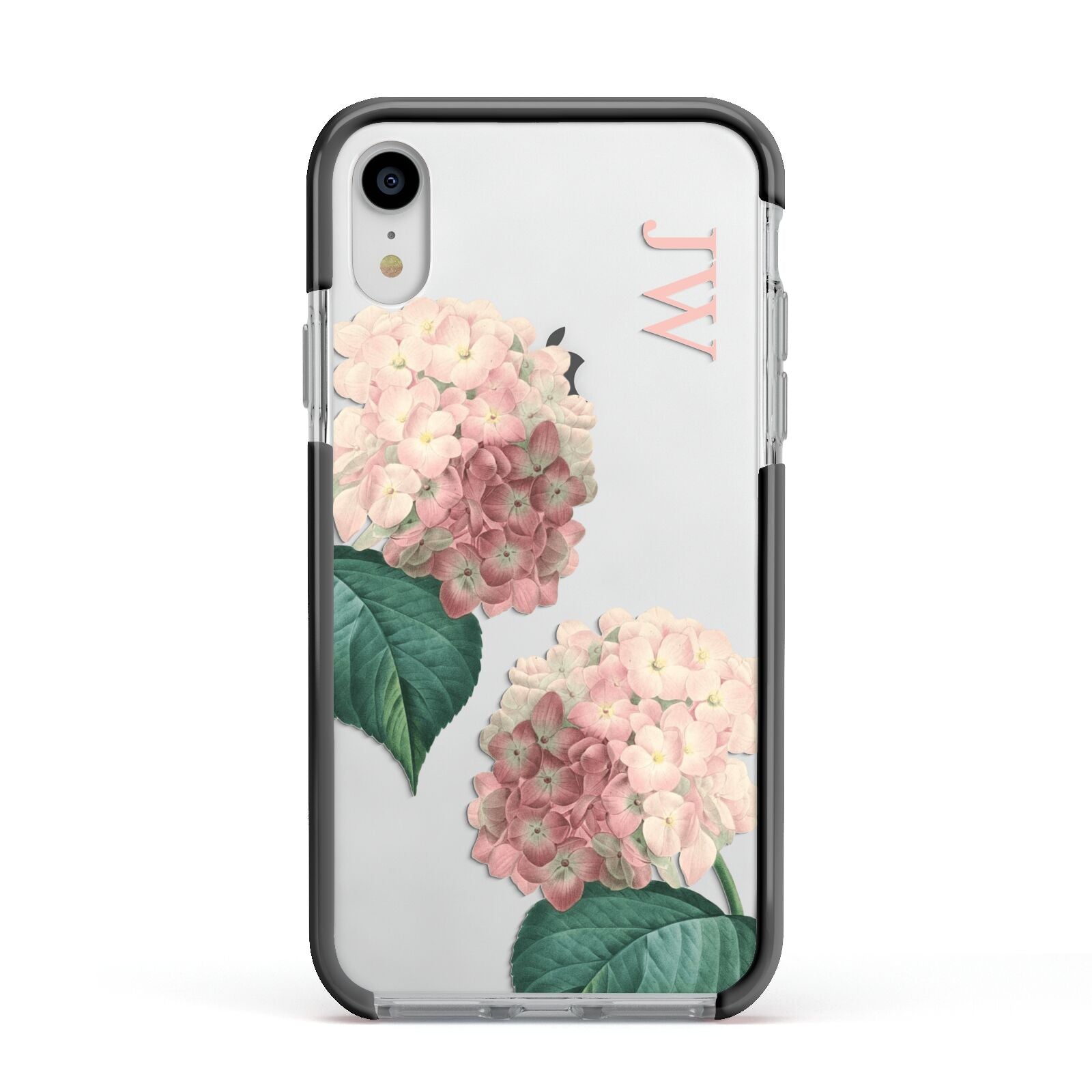 Custom Flower Apple iPhone XR Impact Case Black Edge on Silver Phone