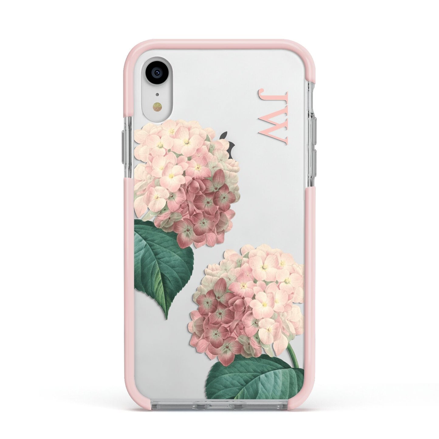 Custom Flower Apple iPhone XR Impact Case Pink Edge on Silver Phone