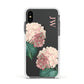 Custom Flower Apple iPhone Xs Impact Case White Edge on Black Phone