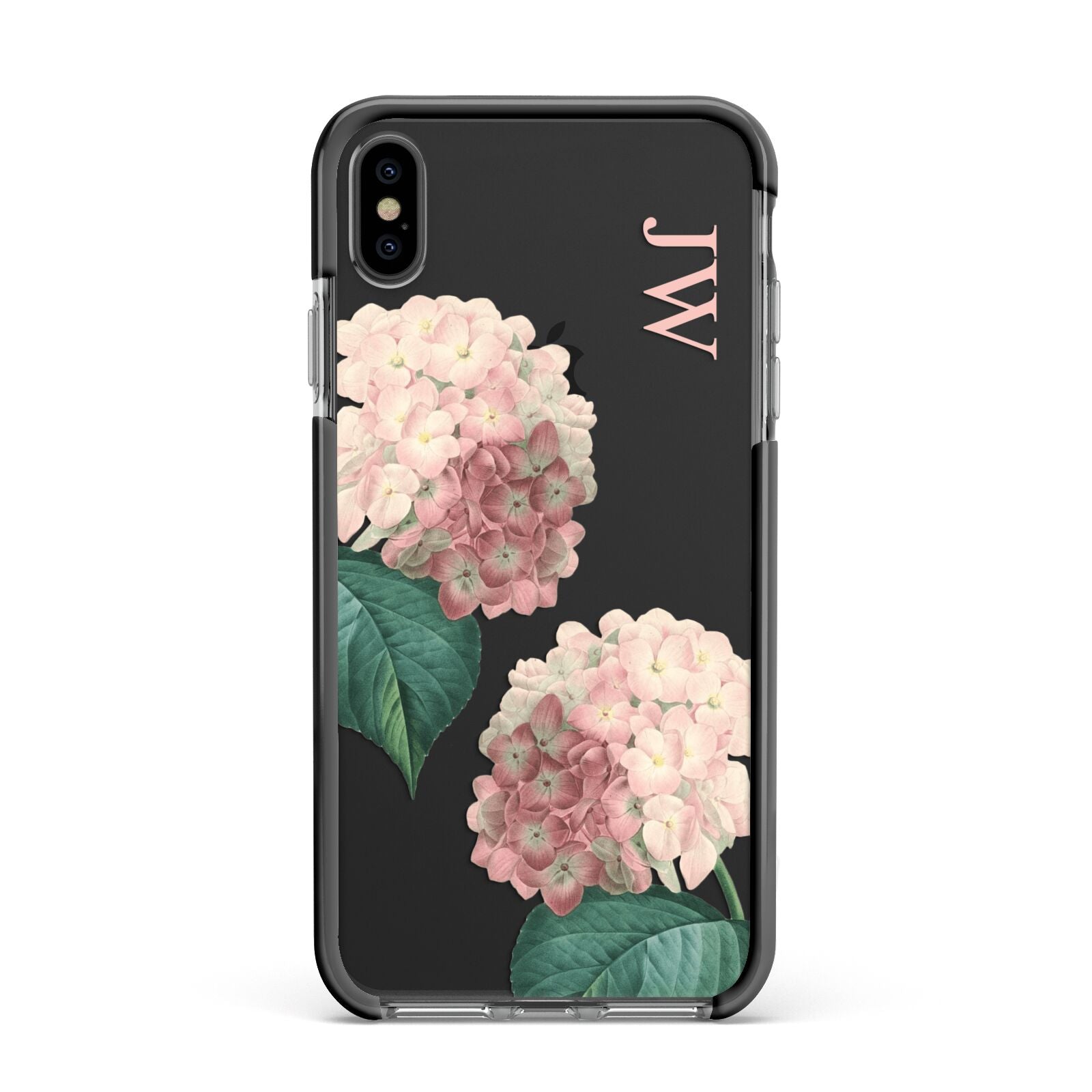 Custom Flower Apple iPhone Xs Max Impact Case Black Edge on Black Phone