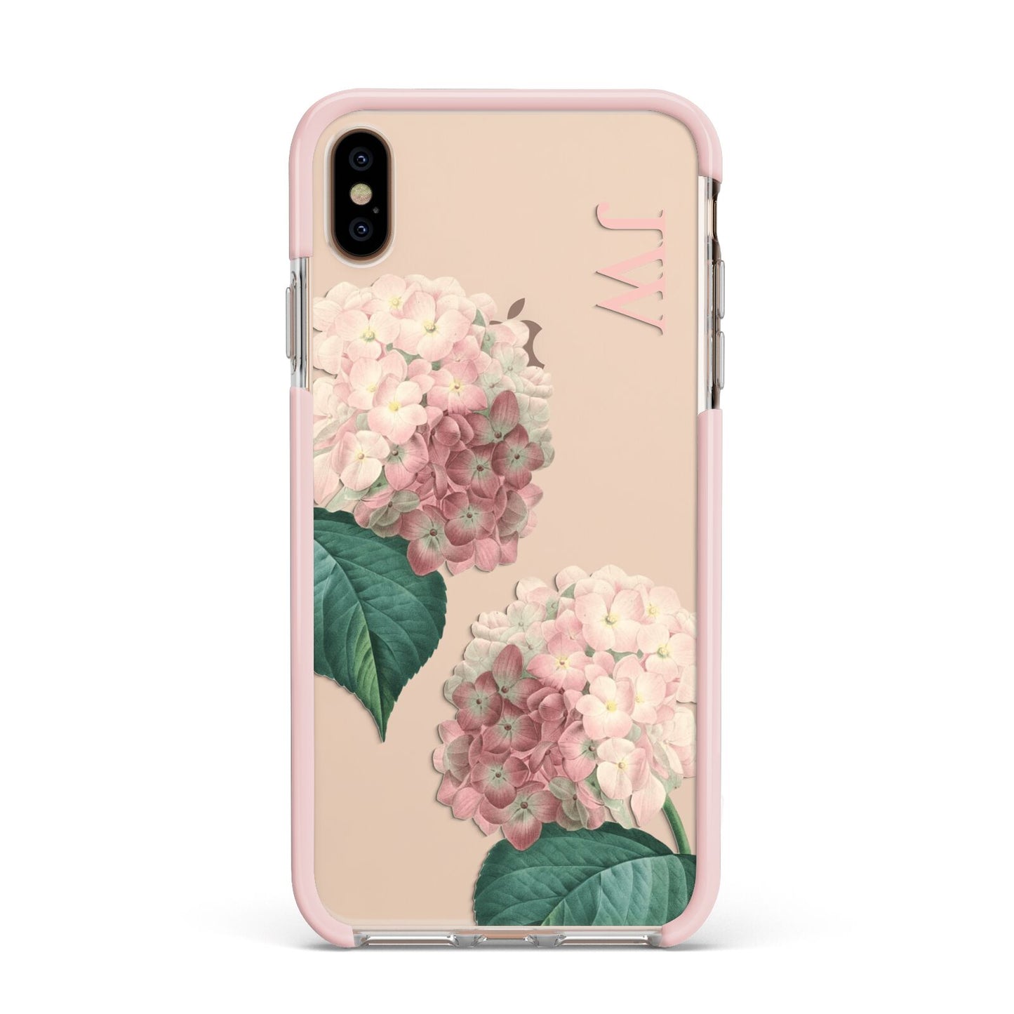 Custom Flower Apple iPhone Xs Max Impact Case Pink Edge on Gold Phone