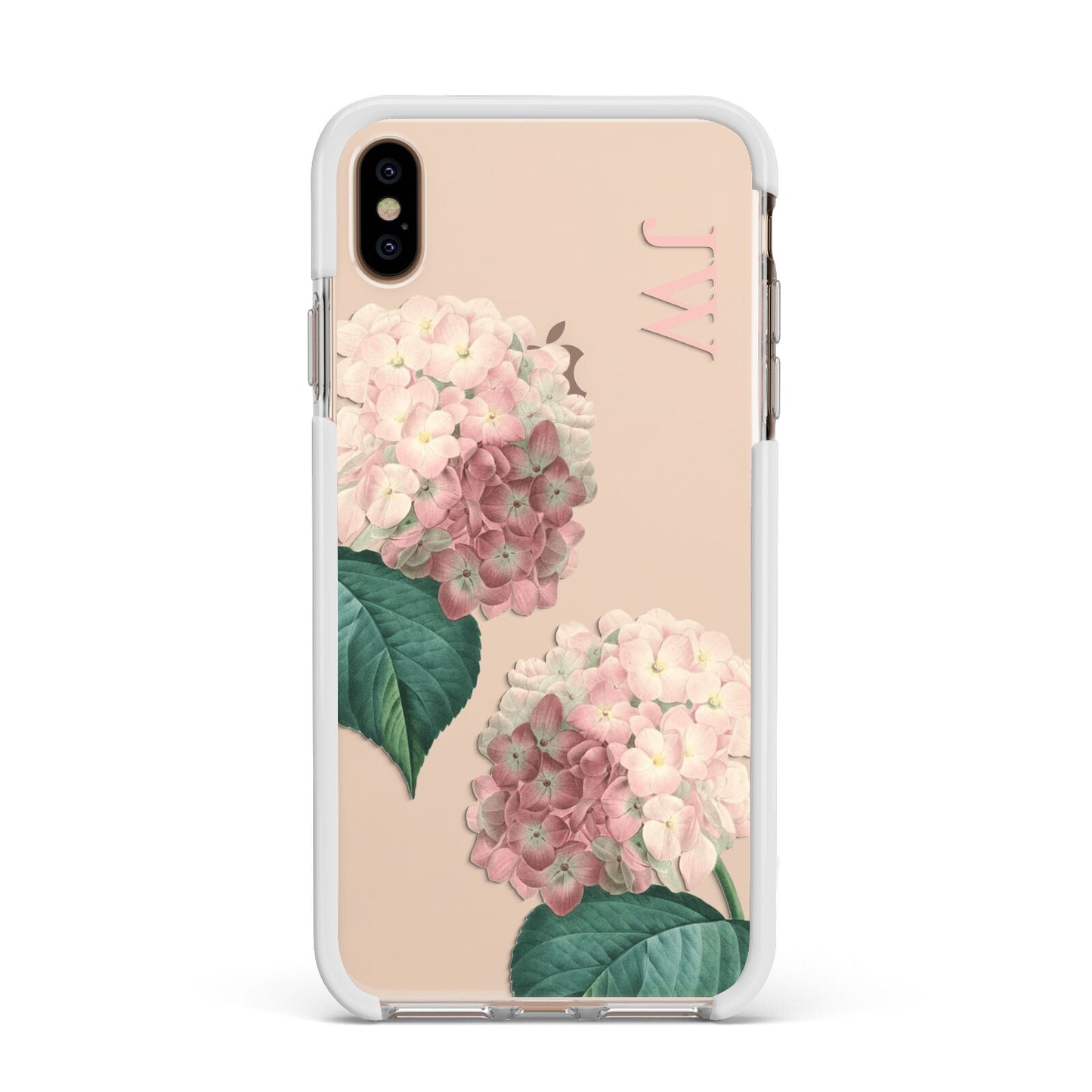 Custom Flower Apple iPhone Xs Max Impact Case White Edge on Gold Phone