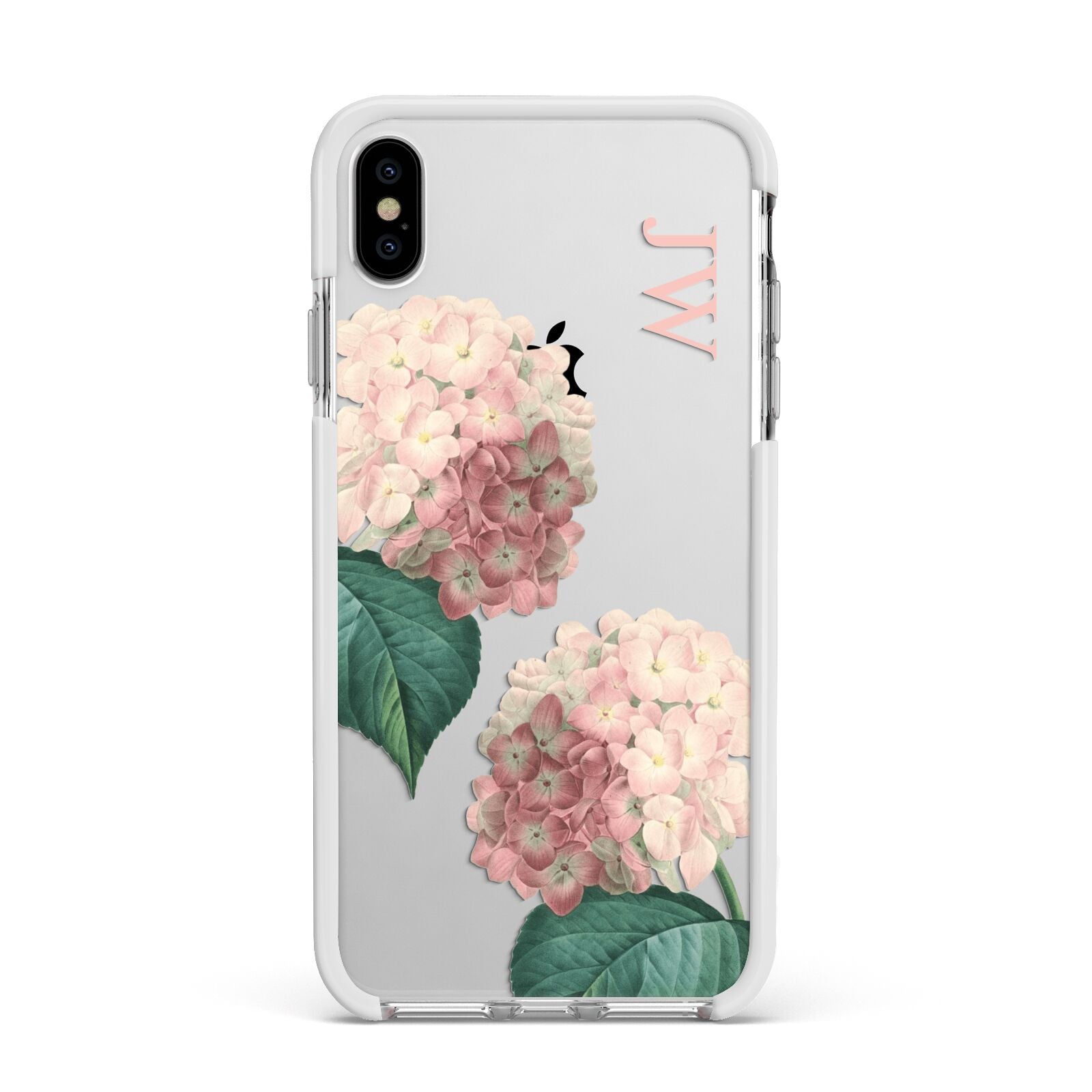 Custom Flower Apple iPhone Xs Max Impact Case White Edge on Silver Phone