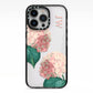 Custom Flower iPhone 13 Pro Black Impact Case on Silver phone