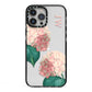 Custom Flower iPhone 13 Pro Max Black Impact Case on Silver phone