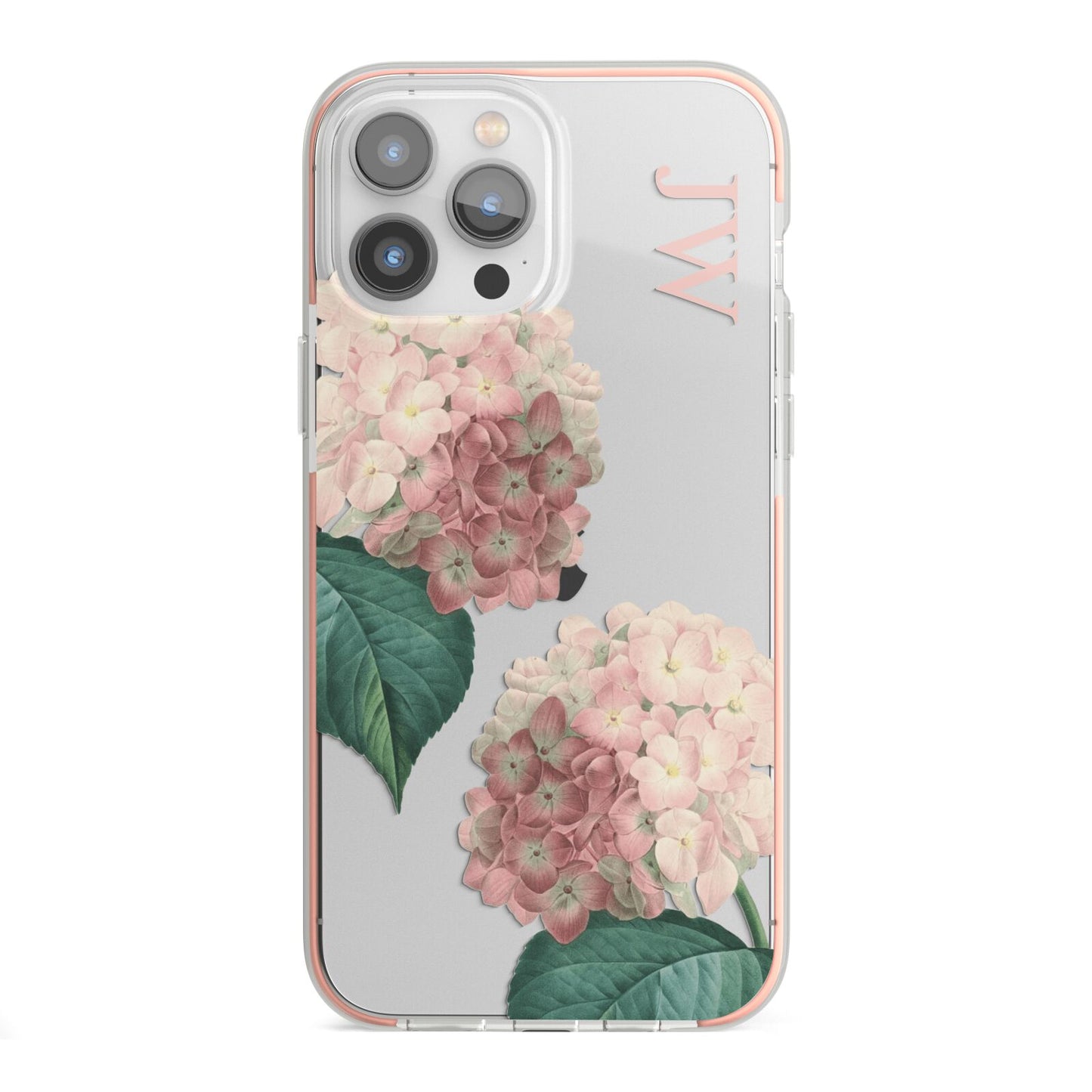 Custom Flower iPhone 13 Pro Max TPU Impact Case with Pink Edges