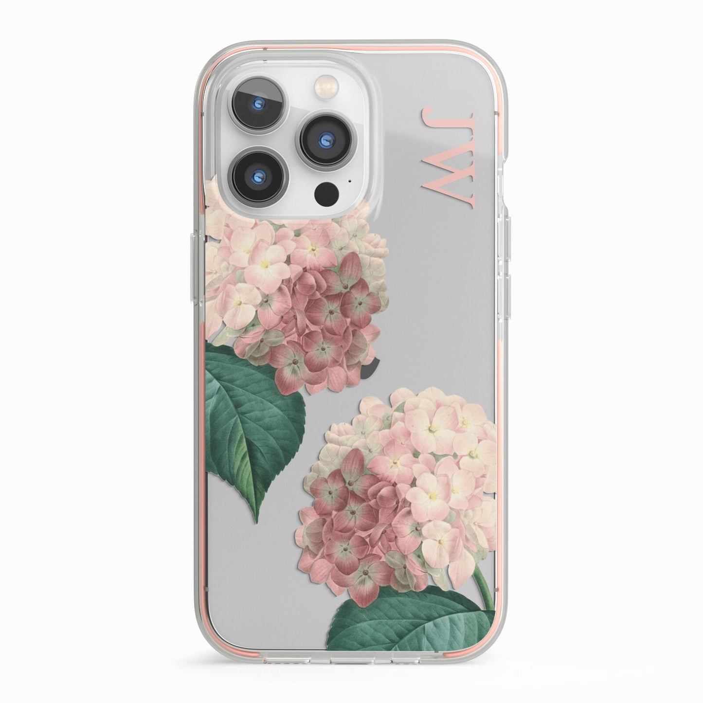 Custom Flower iPhone 13 Pro TPU Impact Case with Pink Edges