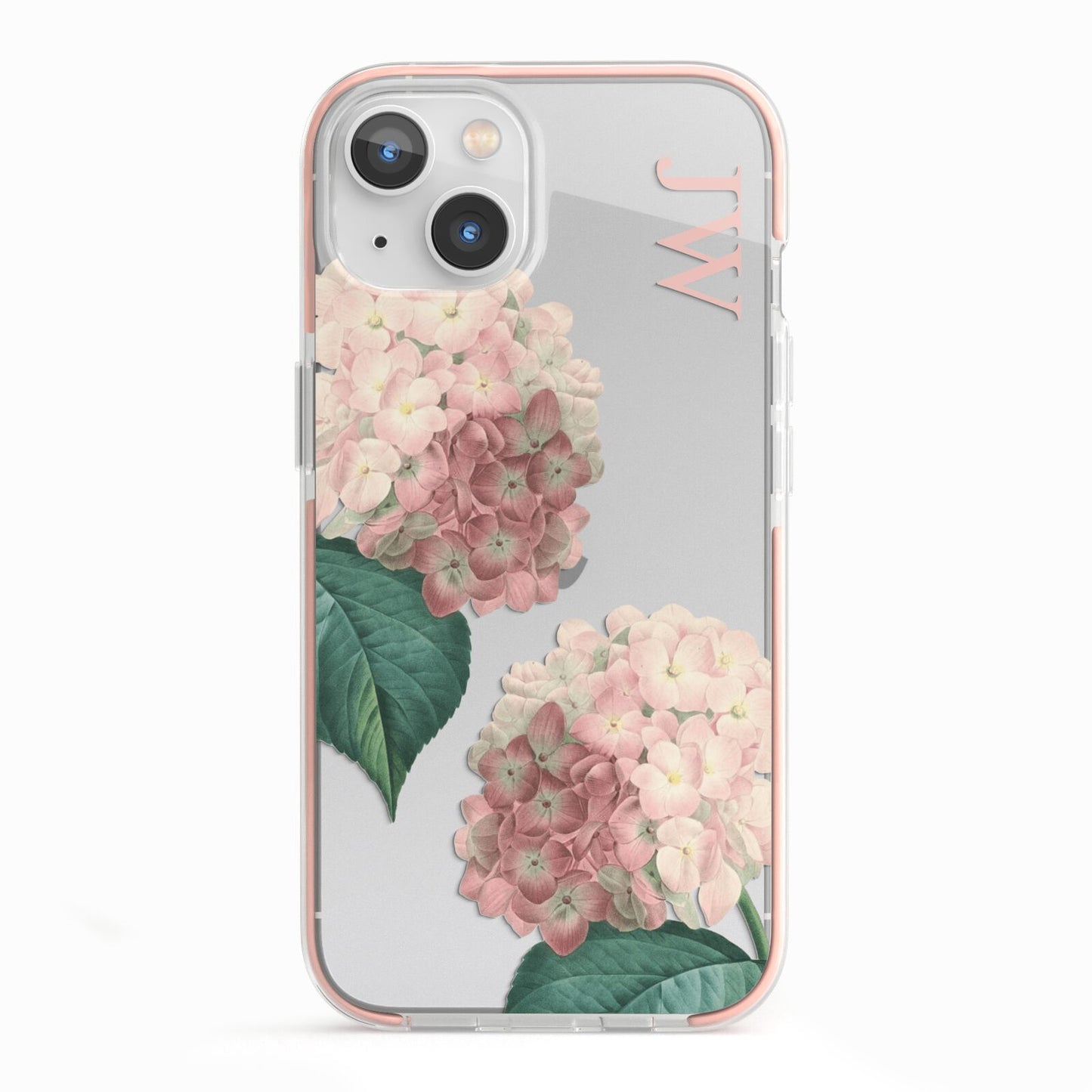 Custom Flower iPhone 13 TPU Impact Case with Pink Edges