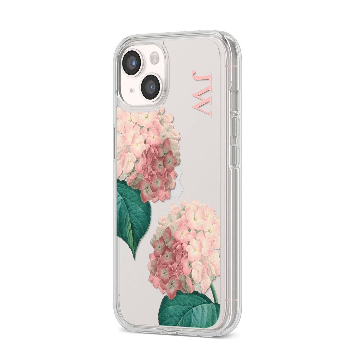 Custom Flower iPhone 14 Clear Tough Case Starlight Angled Image