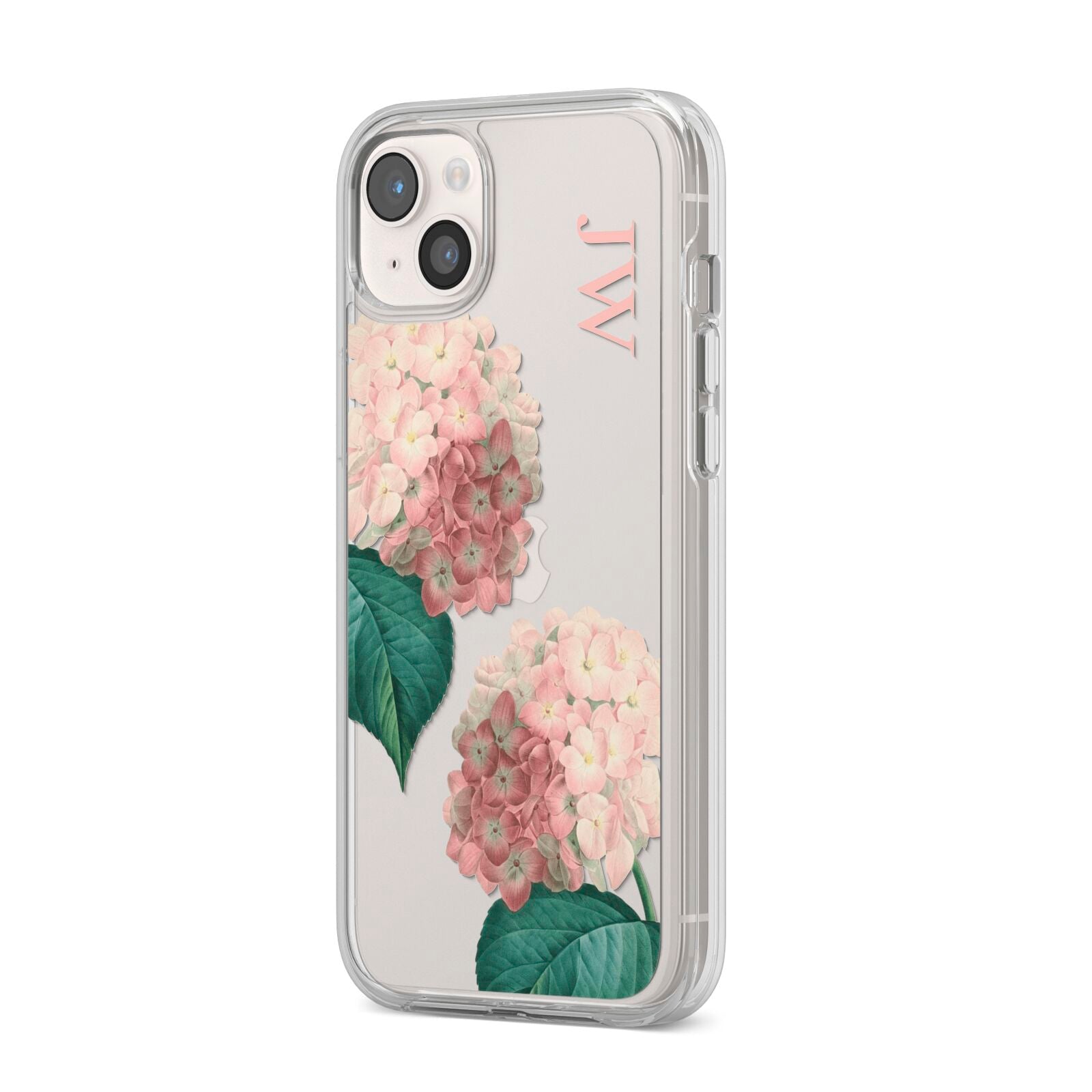 Custom Flower iPhone 14 Plus Clear Tough Case Starlight Angled Image