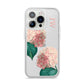 Custom Flower iPhone 14 Pro Clear Tough Case Silver