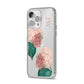 Custom Flower iPhone 14 Pro Max Clear Tough Case Silver Angled Image