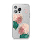 Custom Flower iPhone 14 Pro Max Glitter Tough Case Silver