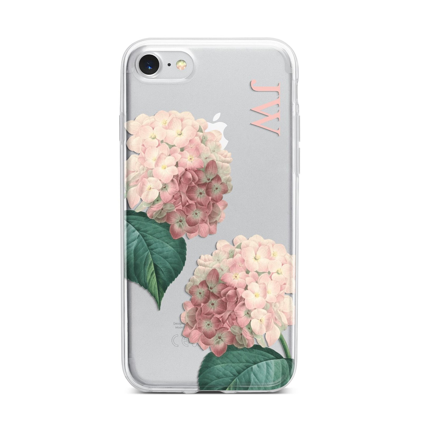 Custom Flower iPhone 7 Bumper Case on Silver iPhone