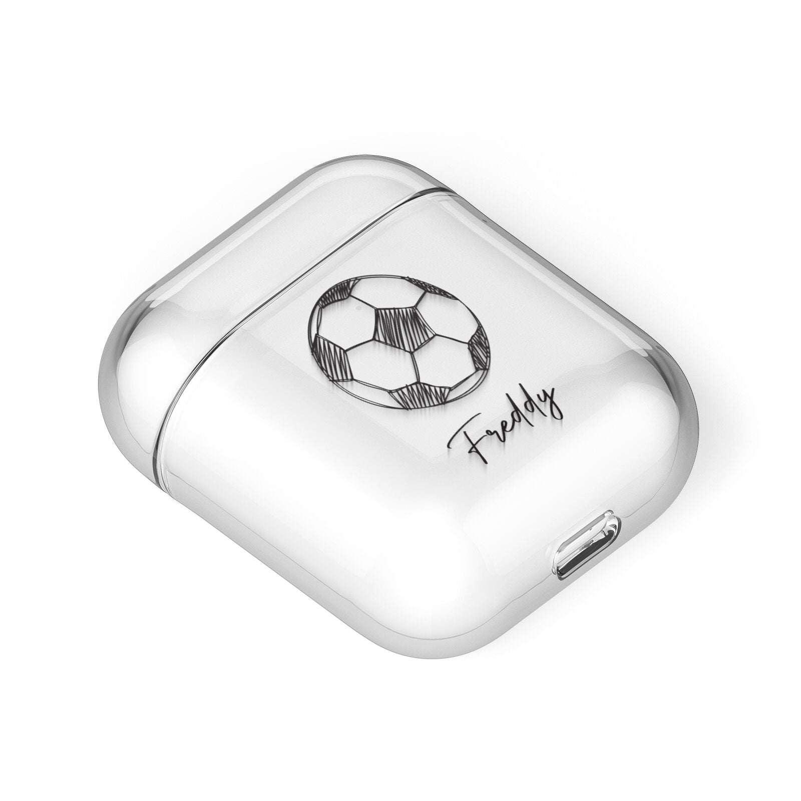 Custom Football AirPods Case Laid Flat