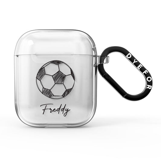 Custom Football AirPods Clear Case