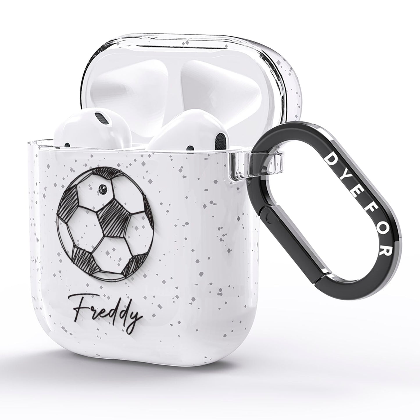 Custom Football AirPods Glitter Case Side Image