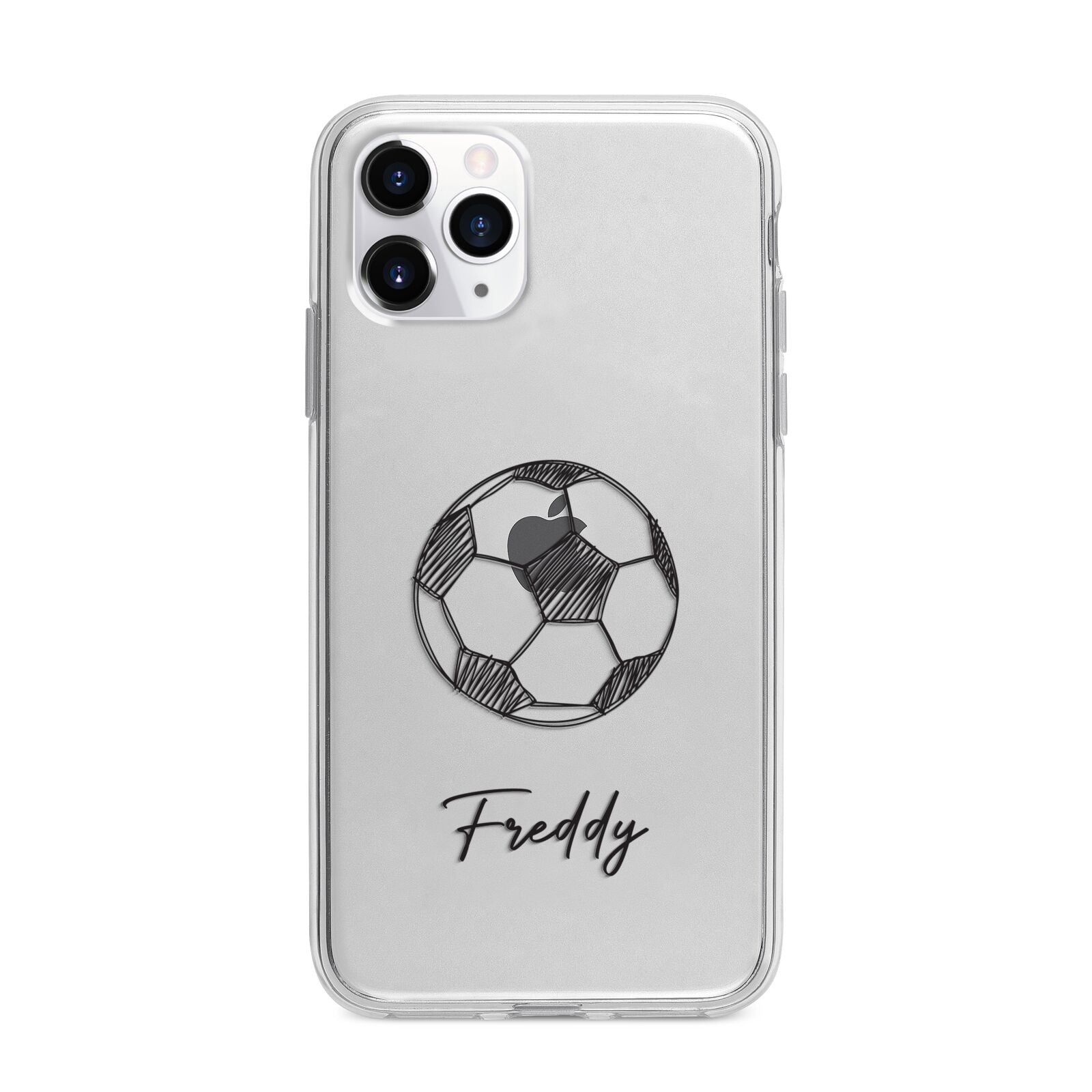 Custom Football Apple iPhone 11 Pro Max in Silver with Bumper Case