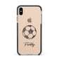 Custom Football Apple iPhone Xs Max Impact Case Black Edge on Gold Phone