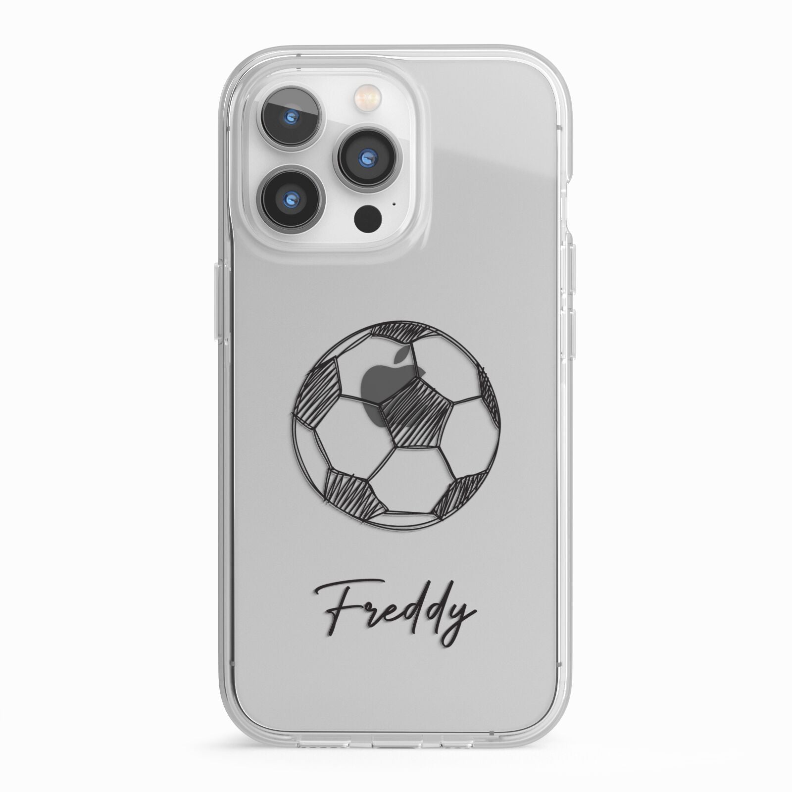 Custom Football iPhone 13 Pro TPU Impact Case with White Edges