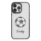 Custom Football iPhone 14 Pro Max Black Impact Case on Silver phone