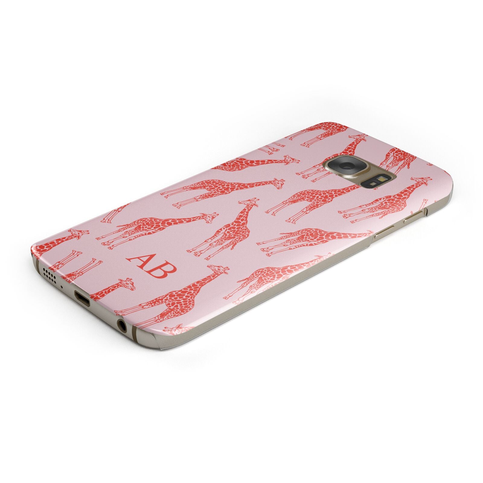 Custom Giraffe Protective Samsung Galaxy Case Angled Image