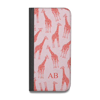 Custom Giraffe Vegan Leather Flip iPhone Case