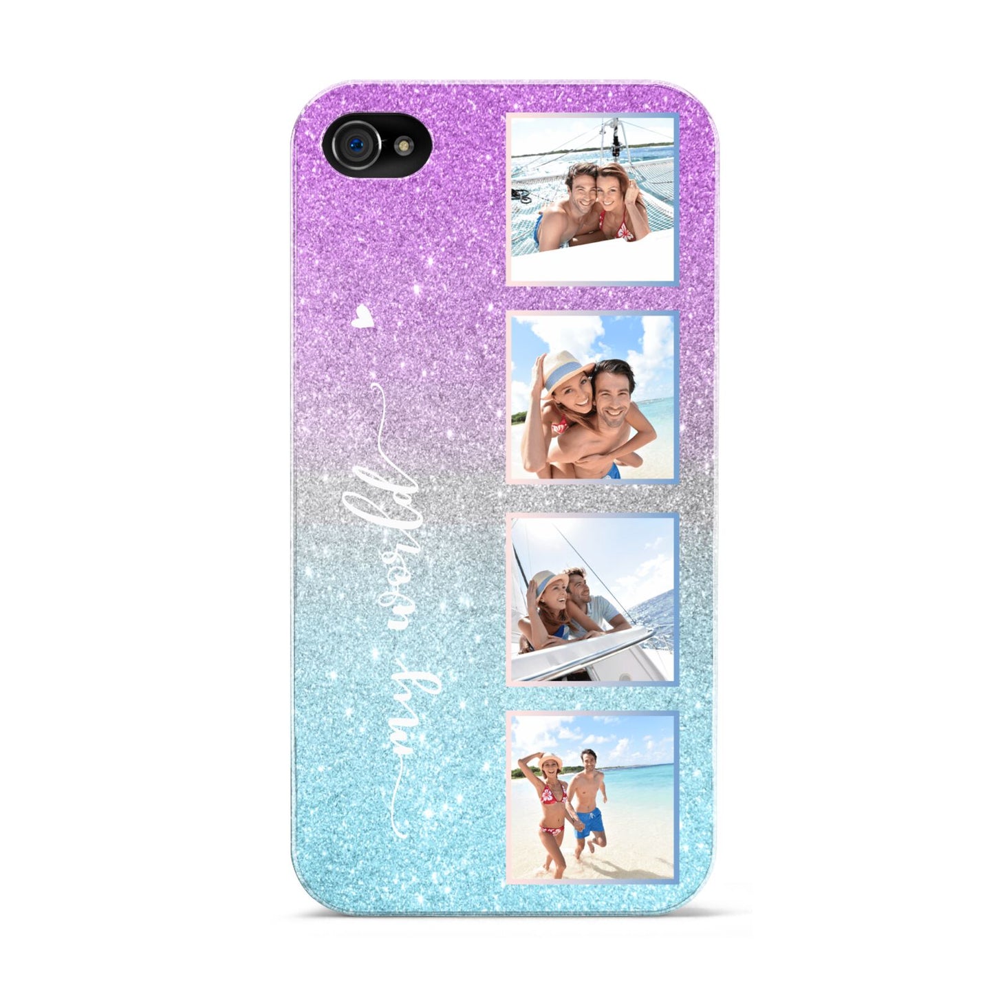 Custom Glitter Photo Apple iPhone 4s Case