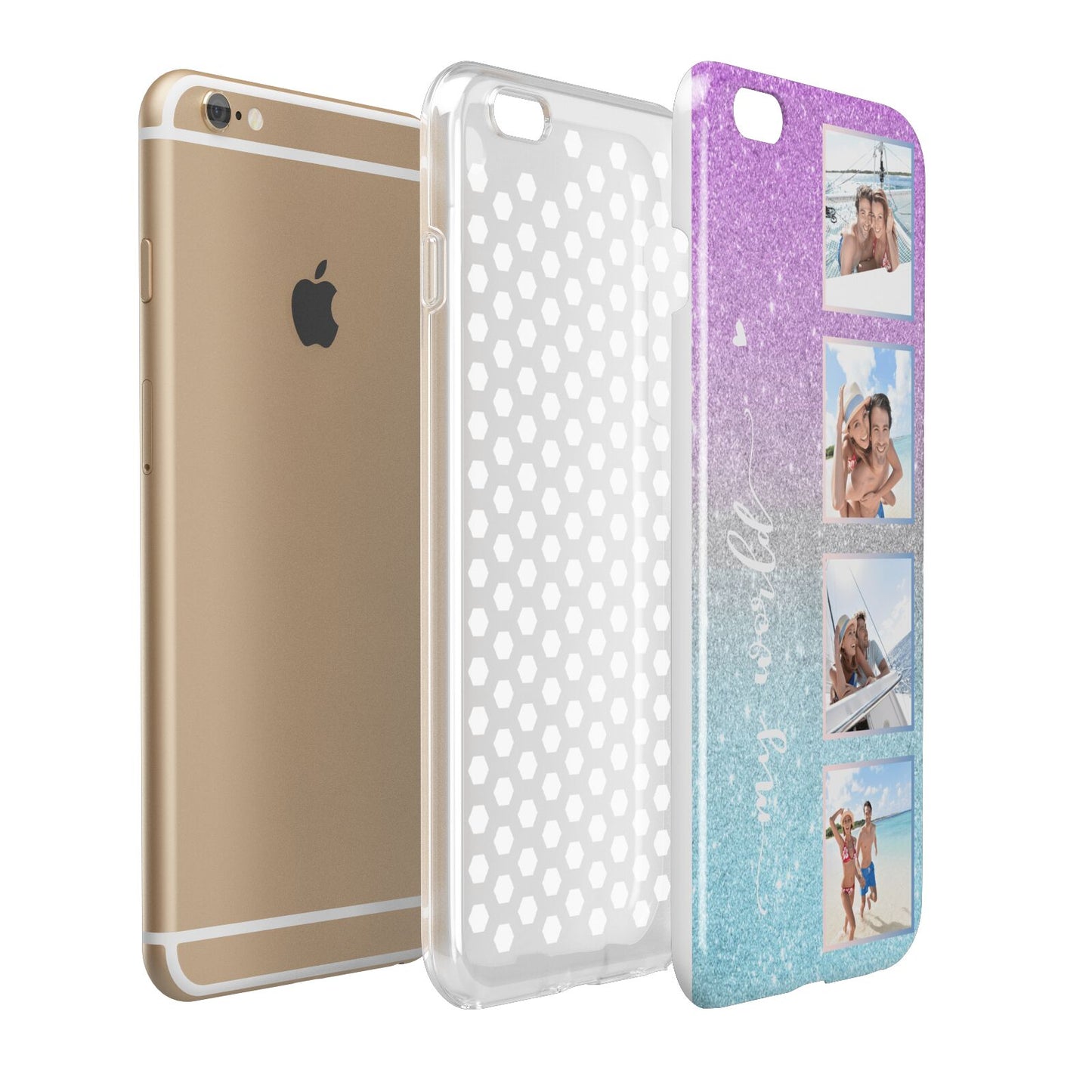 Custom Glitter Photo Apple iPhone 6 Plus 3D Tough Case Expand Detail Image