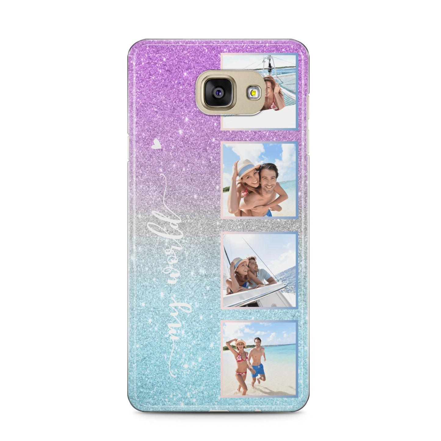 Custom Glitter Photo Samsung Galaxy A5 2016 Case on gold phone