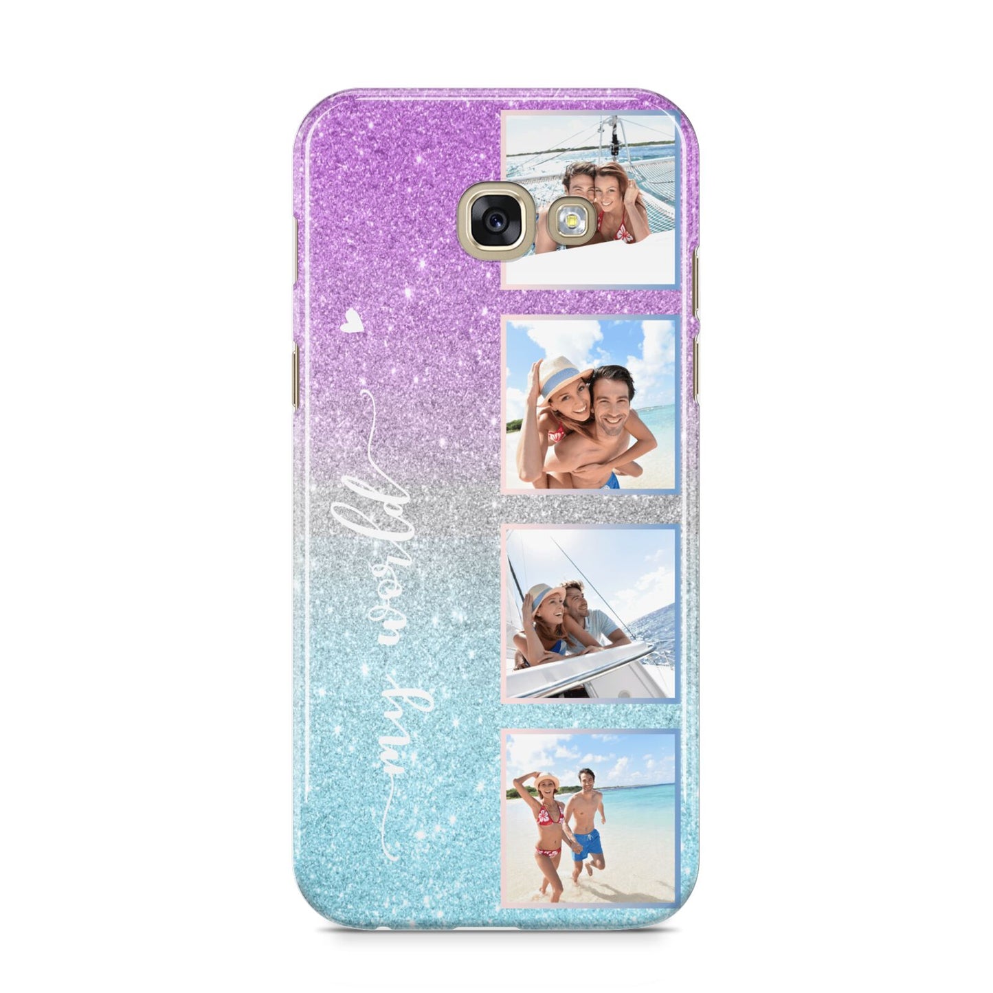 Custom Glitter Photo Samsung Galaxy A5 2017 Case on gold phone