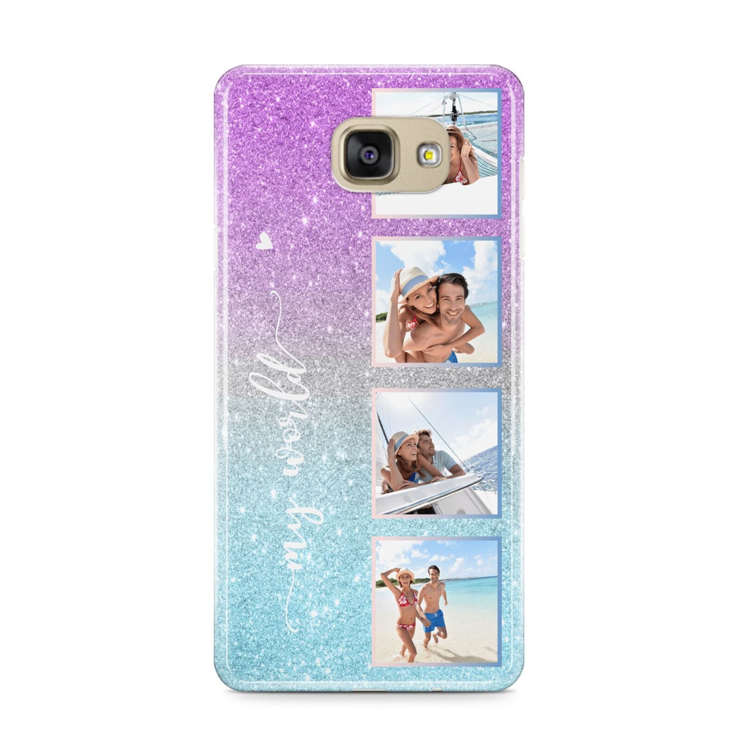 Custom Glitter Photo Samsung Galaxy A9 2016 Case on gold phone