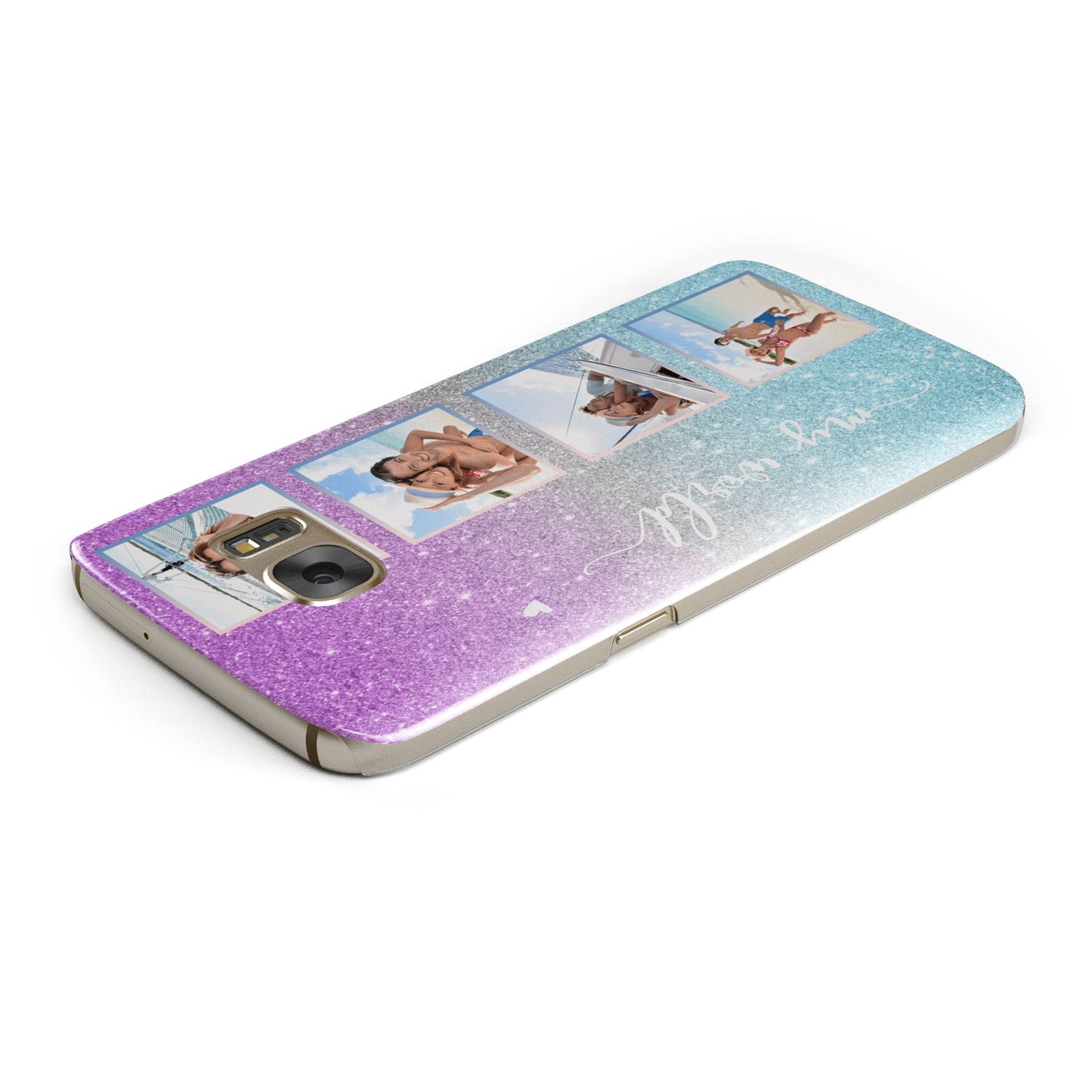 Custom Glitter Photo Samsung Galaxy Case Top Cutout