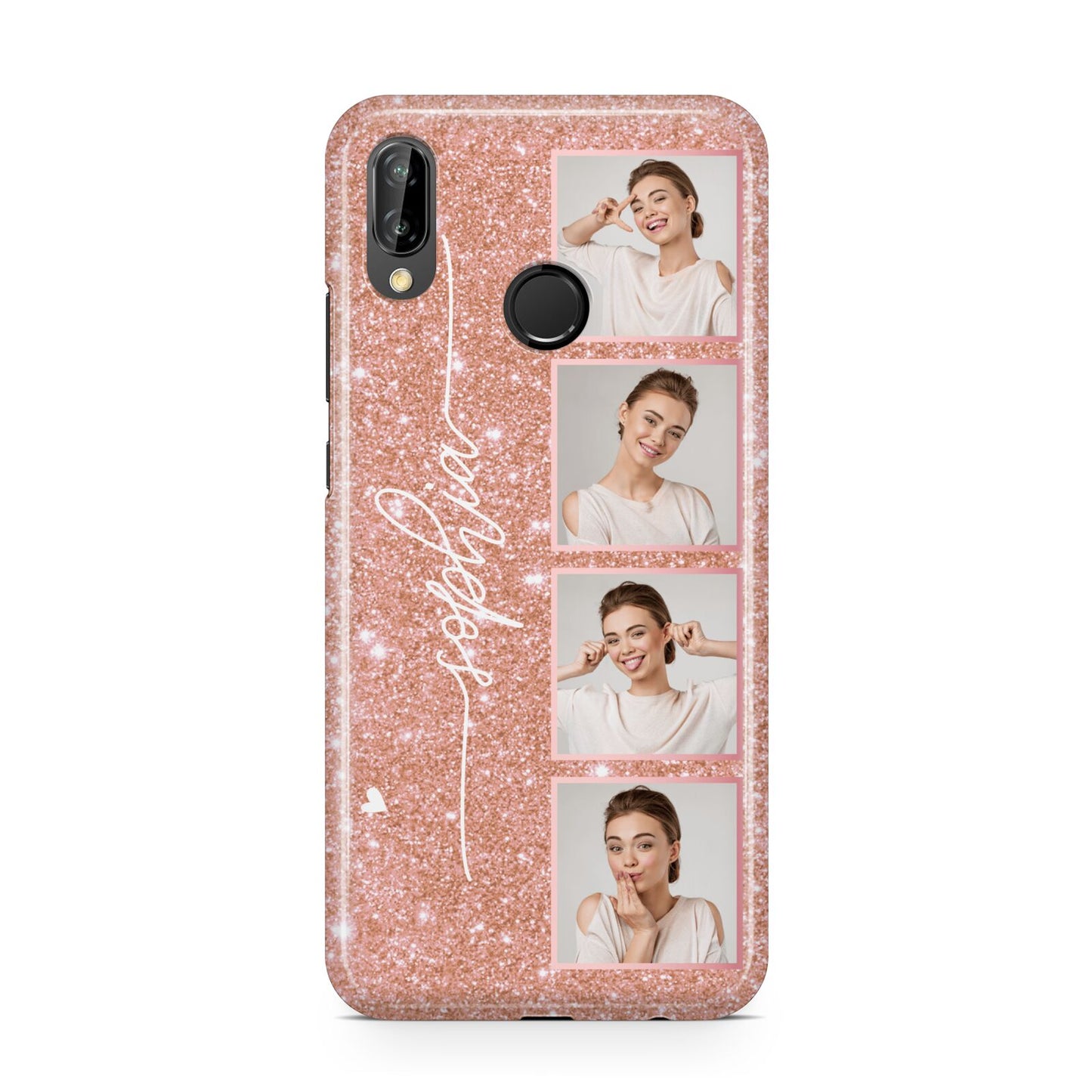 Custom Glitter Photo Strip Huawei P20 Lite Phone Case