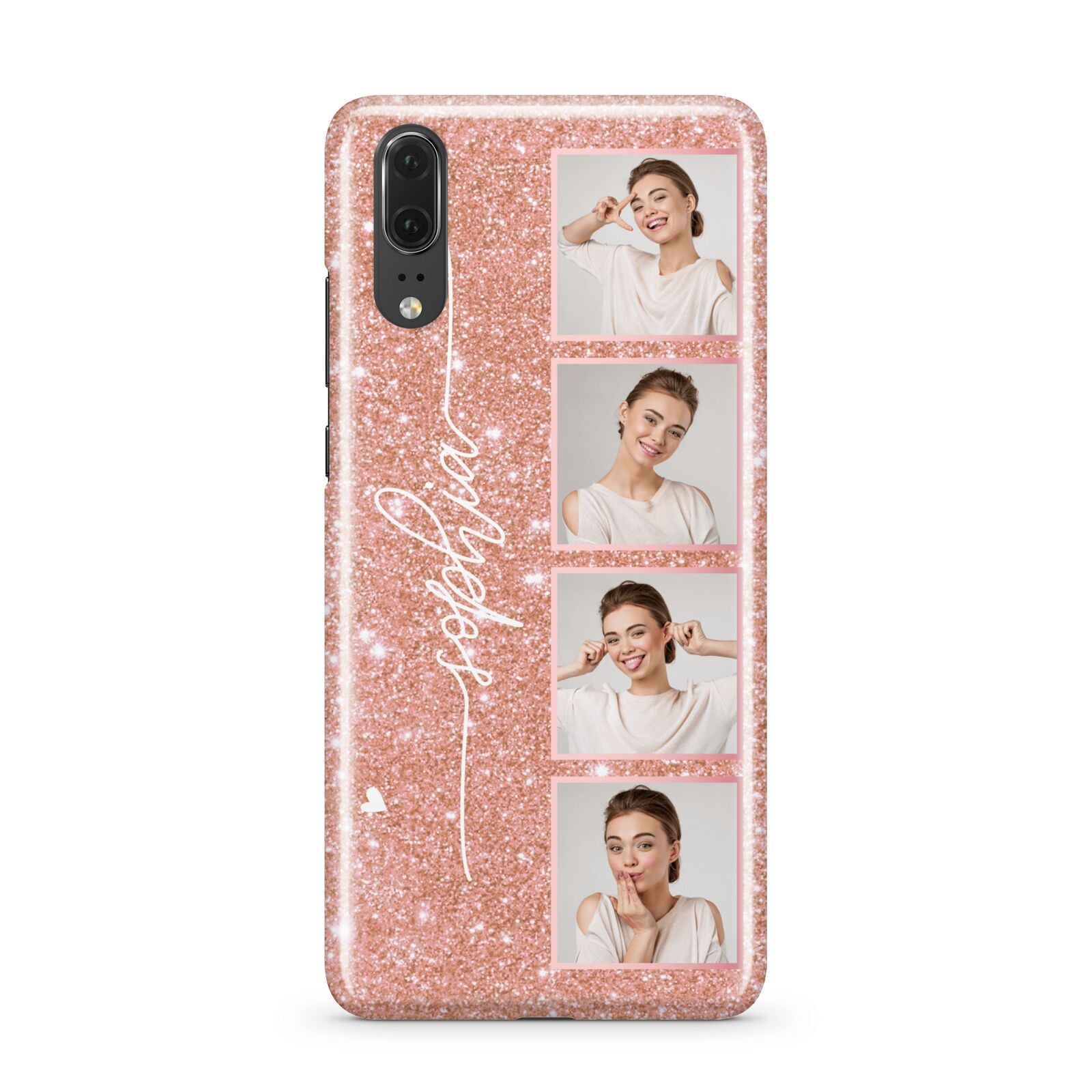 Custom Glitter Photo Strip Huawei P20 Phone Case