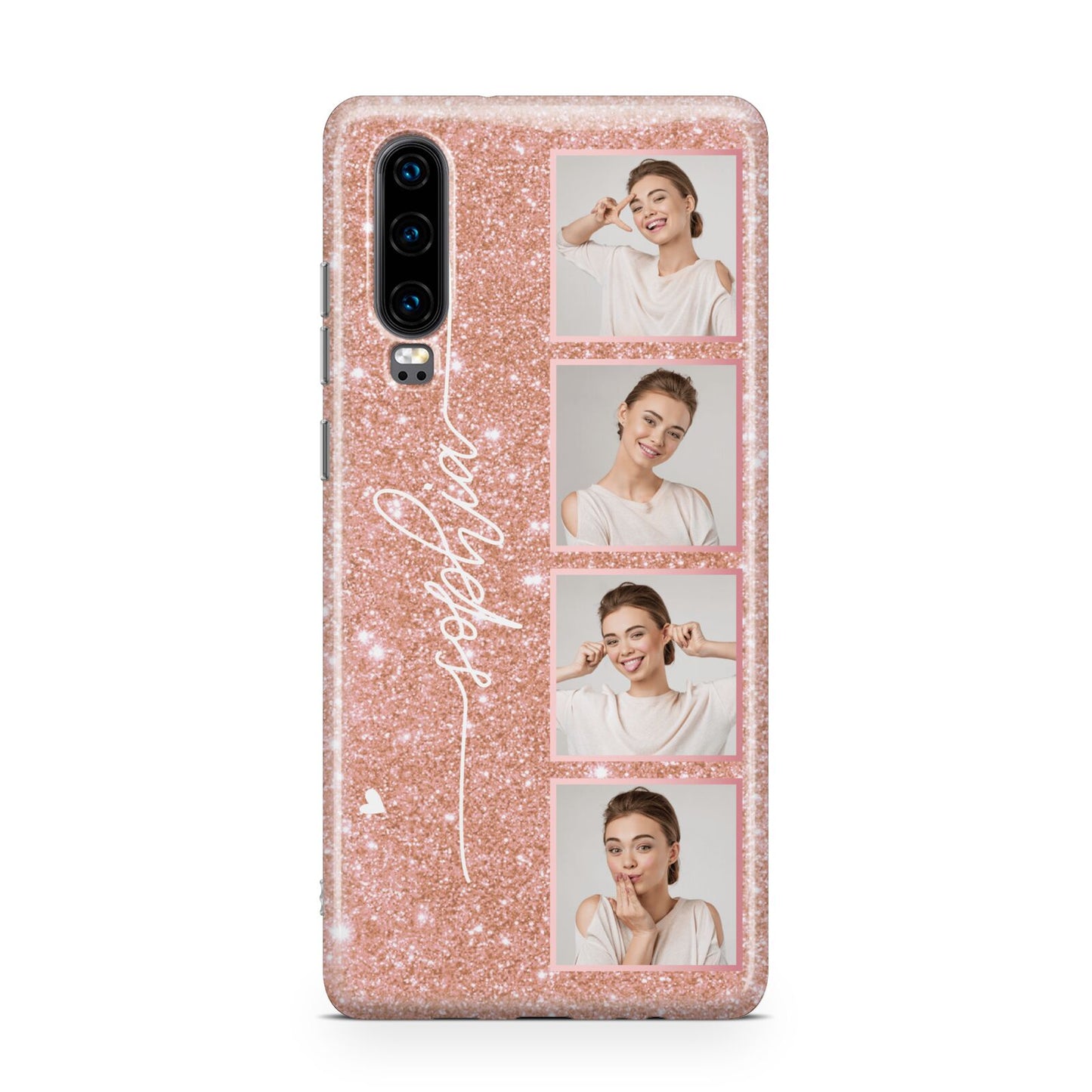 Custom Glitter Photo Strip Huawei P30 Phone Case