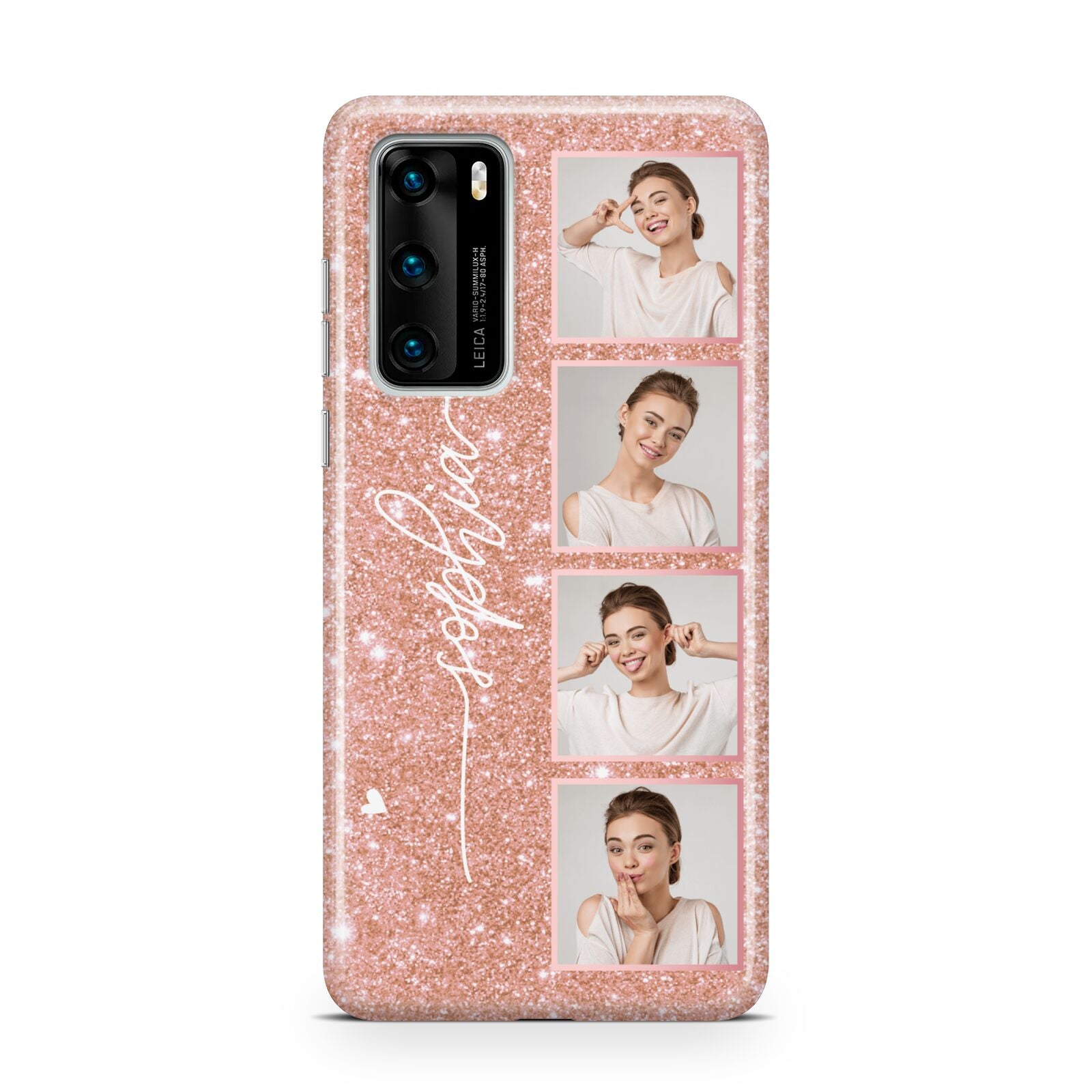 Custom Glitter Photo Strip Huawei P40 Phone Case