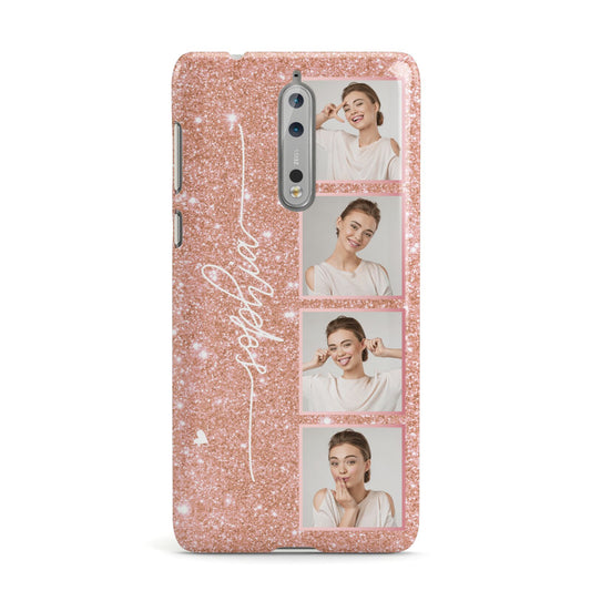 Custom Glitter Photo Strip Nokia Case