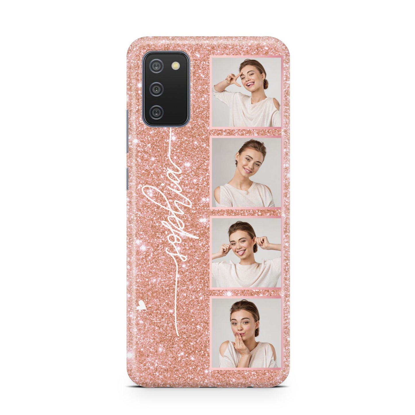 Custom Glitter Photo Strip Samsung A02s Case