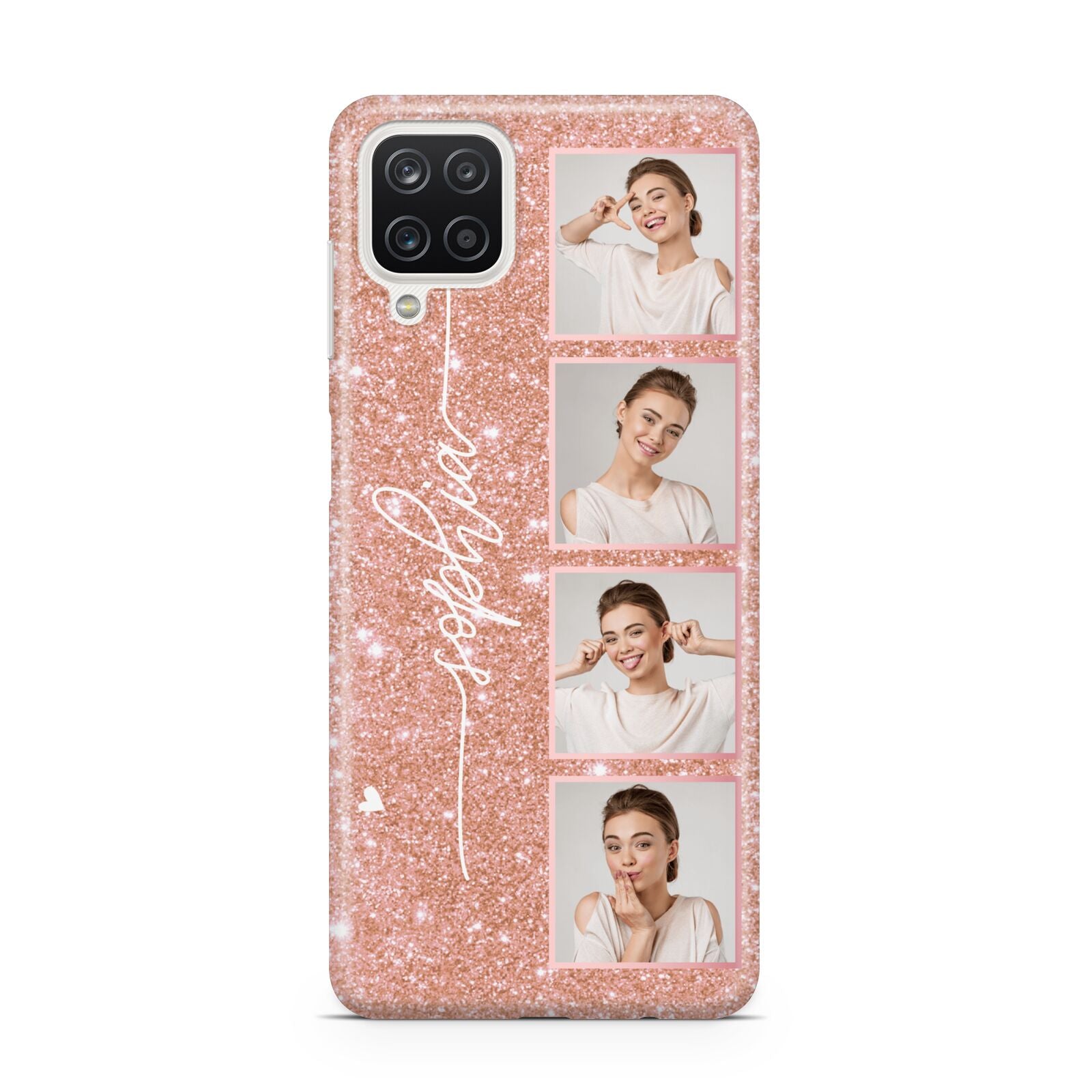 Custom Glitter Photo Strip Samsung A12 Case