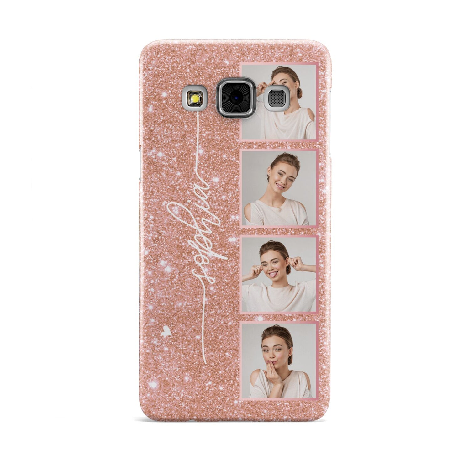 Custom Glitter Photo Strip Samsung Galaxy A3 Case