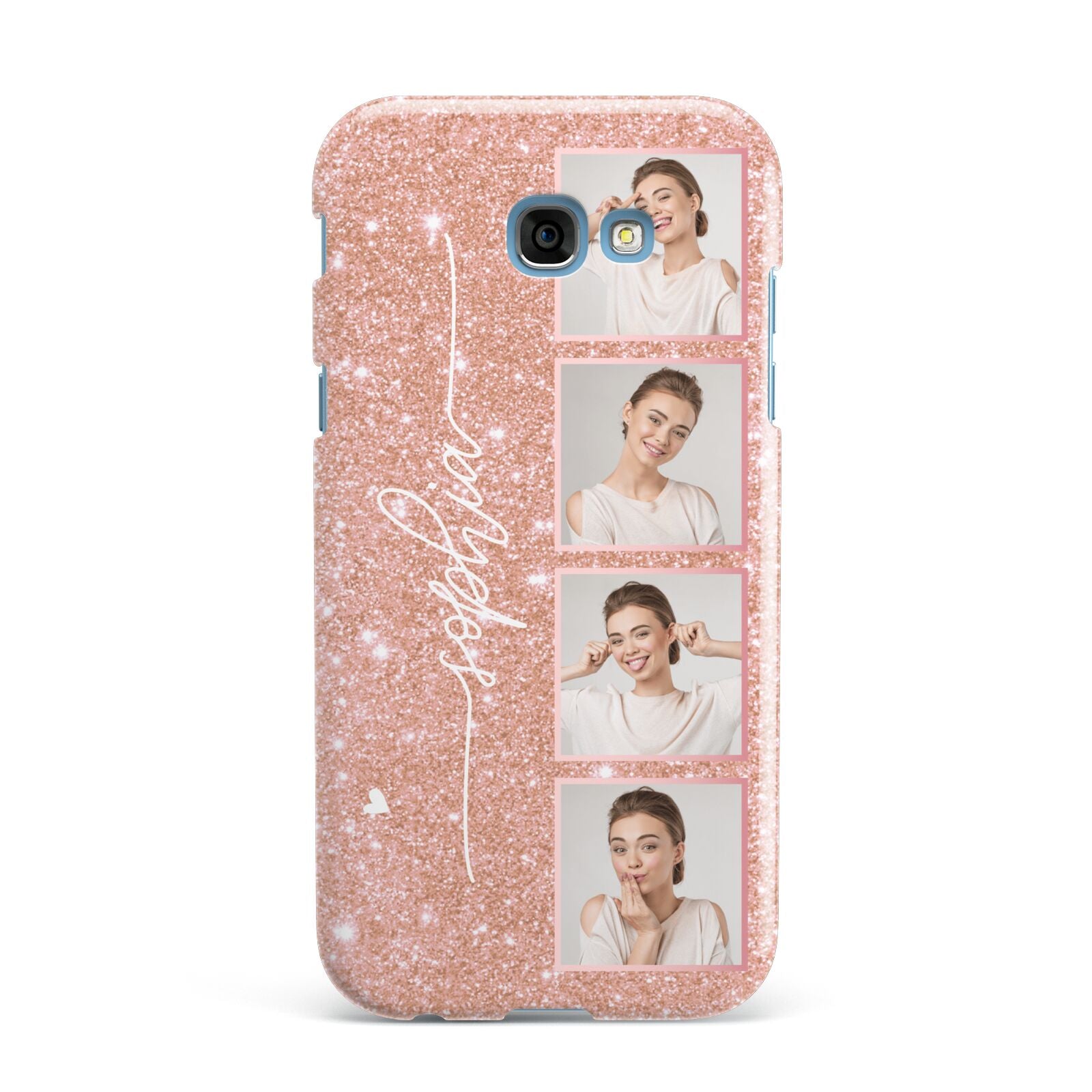 Custom Glitter Photo Strip Samsung Galaxy A7 2017 Case