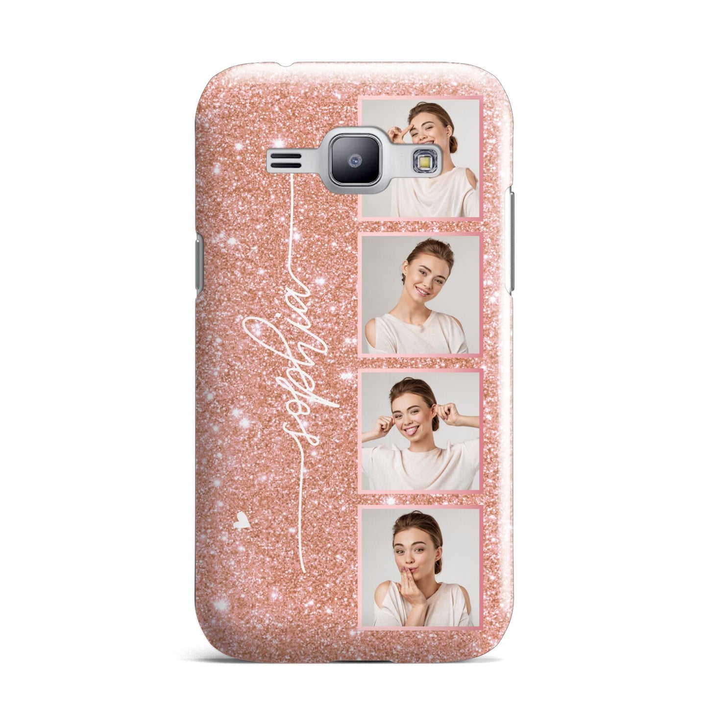 Custom Glitter Photo Strip Samsung Galaxy J1 2015 Case