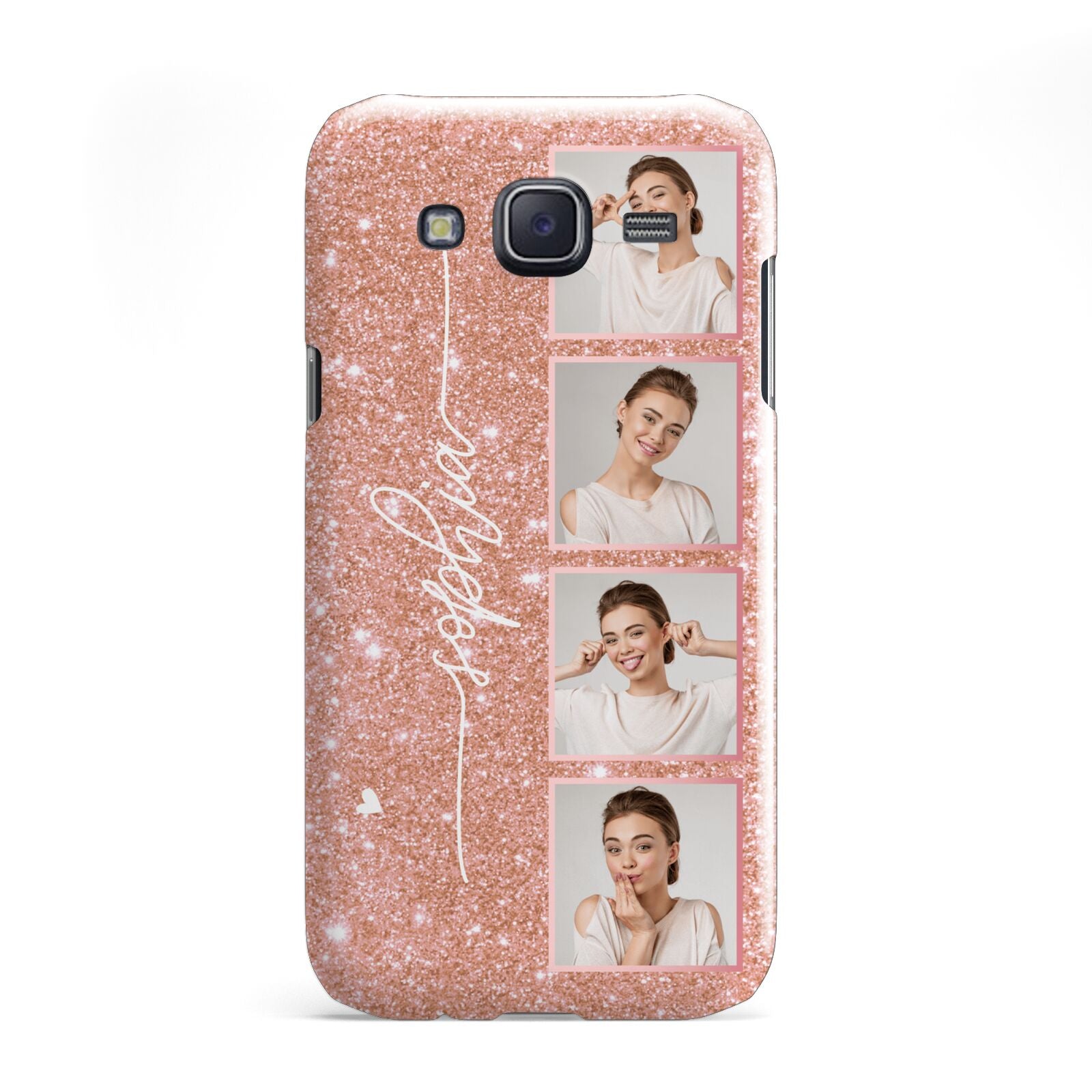 Custom Glitter Photo Strip Samsung Galaxy J5 Case