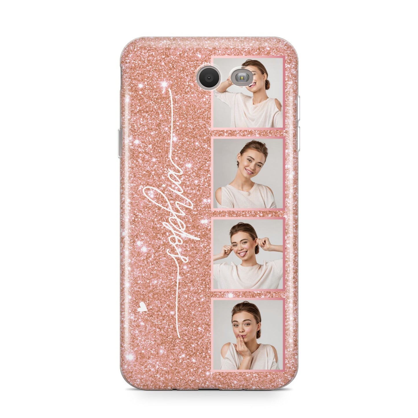 Custom Glitter Photo Strip Samsung Galaxy J7 2017 Case