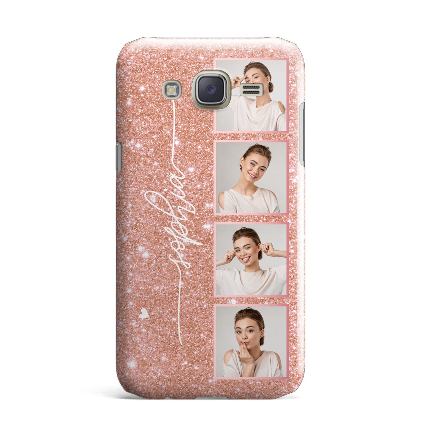 Custom Glitter Photo Strip Samsung Galaxy J7 Case