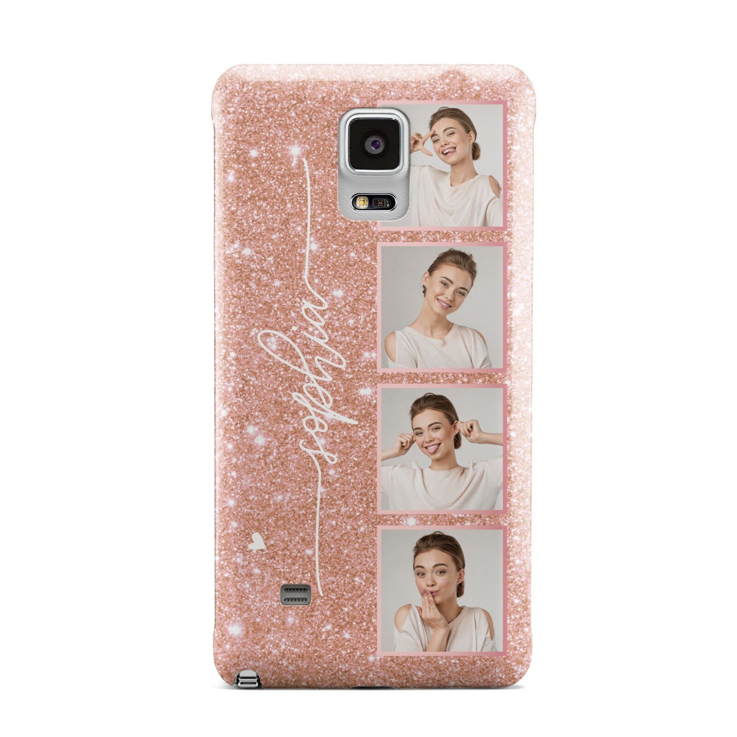 Custom Glitter Photo Strip Samsung Galaxy Note 4 Case