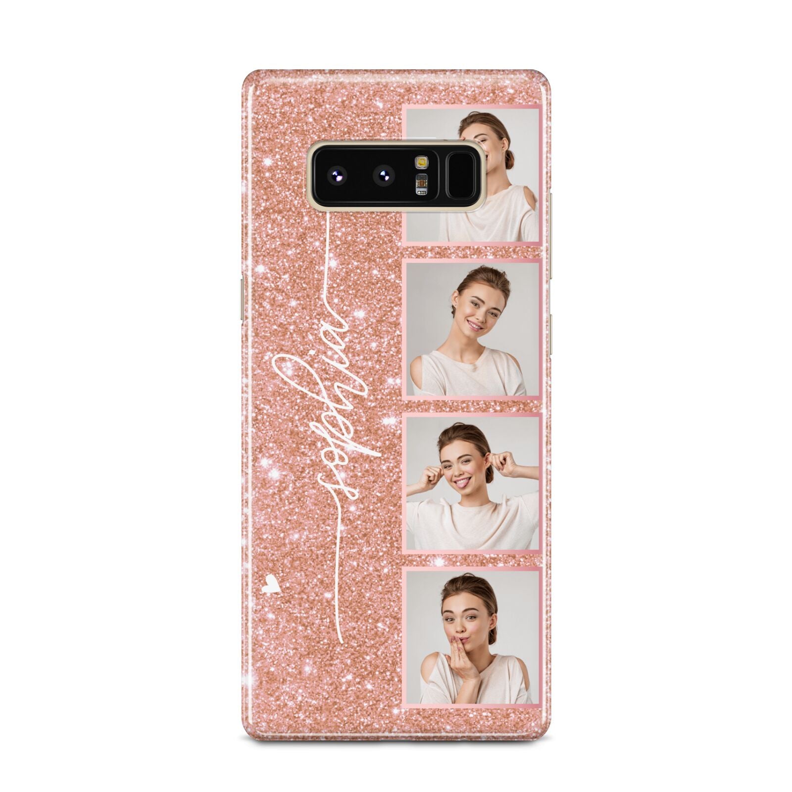 Custom Glitter Photo Strip Samsung Galaxy Note 8 Case