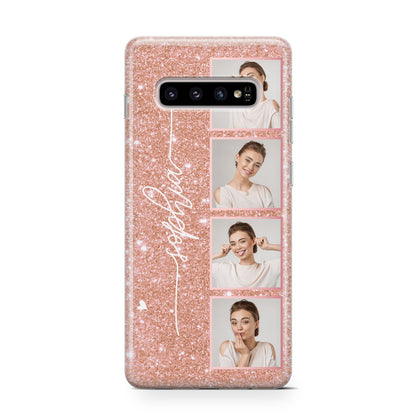 Custom Glitter Photo Strip Samsung Galaxy S10 Case