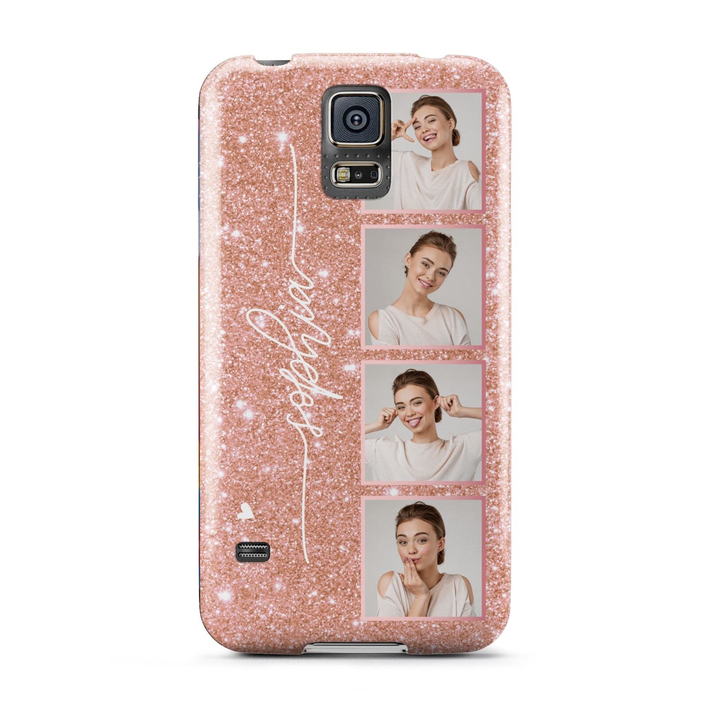 Custom Glitter Photo Strip Samsung Galaxy S5 Case